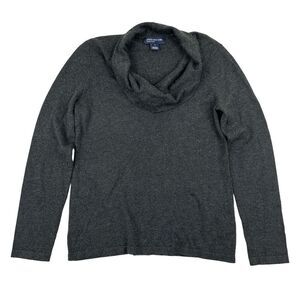 Jones New York Signature Gray Cowl Neck Sweater Size L Wool Blend Long Sleeve
